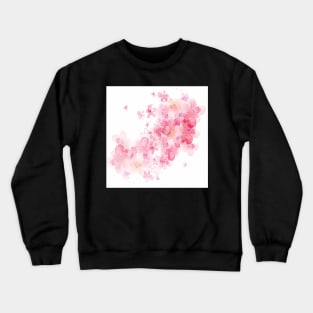 Floral Pink on White Background Happy Inspirational Design Cute Vacation Beach Wear & Gifts Crewneck Sweatshirt